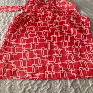 George pink and white sleeveless top.